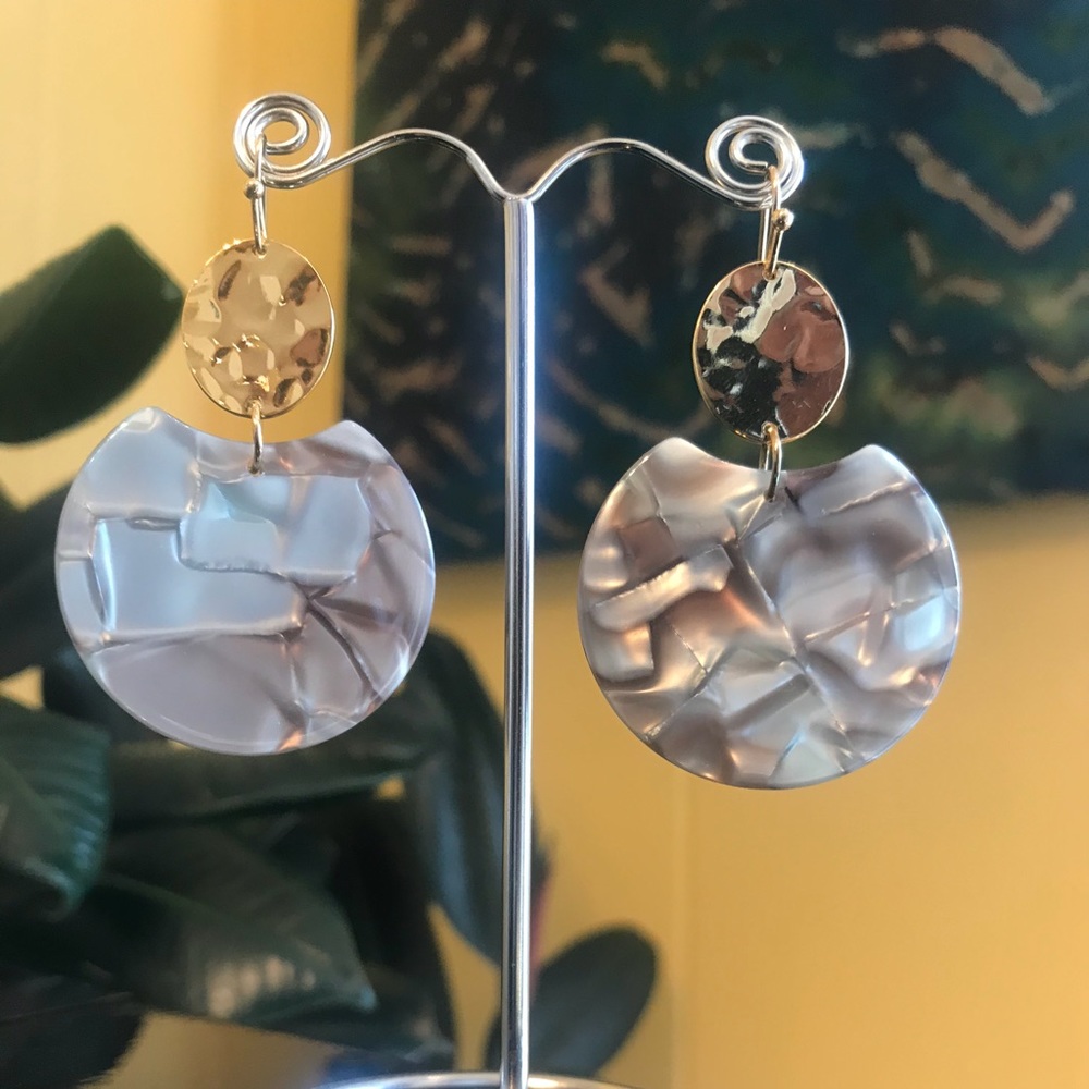 Tortoise resin earrings